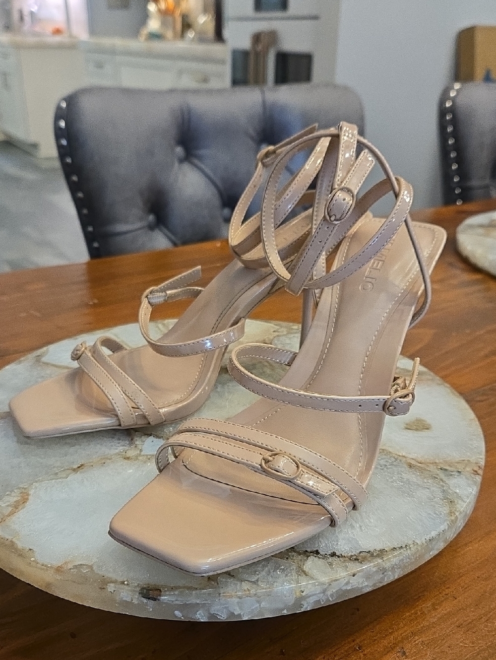 Nwob D'Amelio Strappy Nude Sandals Size 8